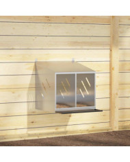 Nichoir de poules avec 2 compartiments métal argenté galvanisé | Mobilier & Déco