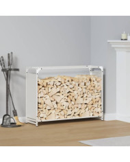 Portant de bois chauffage blanc 90x28x65 cm | Mobilier & Déco