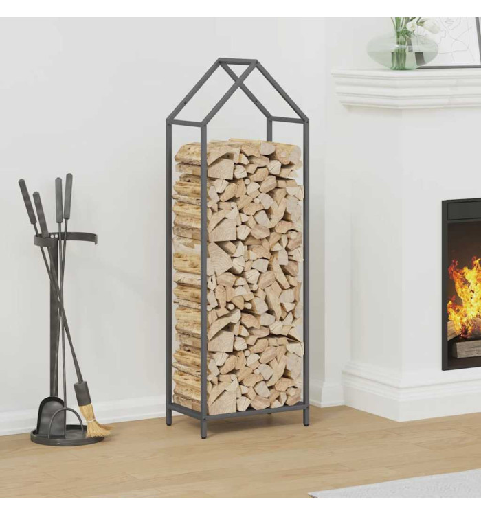 Portant de bois chauffage anthracite 40x25x120 cm | Mobilier & Déco