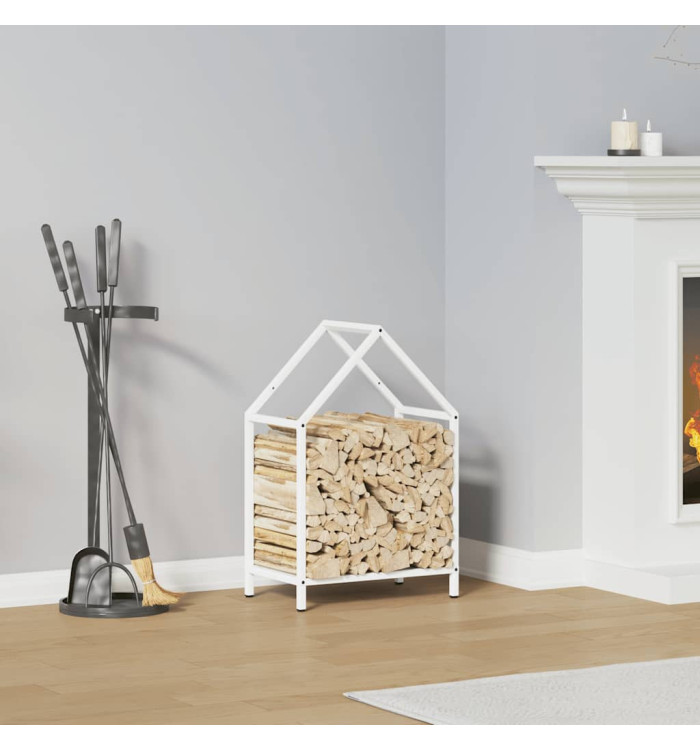 Portant de bois chauffage blanc 40x25x60 cm | Mobilier & Déco