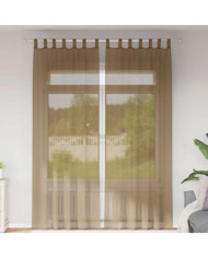 Rideaux en voile avec boucles 2 pcs marron clair 140x260 cm | Mobilier & Déco