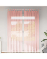 Rideaux en voile avec boucles 2 pcs rose 140x260 cm | Mobilier & Déco