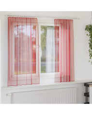 Rideaux en voile avec passe-tringles 2 pcs rouge bordeaux | Mobilier & Déco
