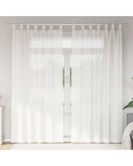 Rideaux en voile avec boucles 2 pcs blanc 140x245 cm | Mobilier & Déco