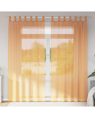 Rideaux en voile avec boucles 2 pcs orange 140x245 cm | Mobilier & Déco