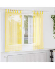 Rideaux en voile avec boucles 2 pcs jaune 140x175 cm | Mobilier & Déco
