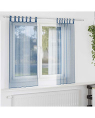 Rideaux en voile avec boucles 2 pcs bleu royal 140x140 cm | Mobilier & Déco