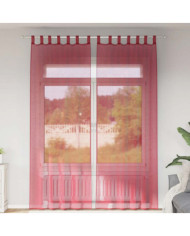 Rideaux en voile avec passe-tringles 2 pcs rouge bordeaux | Mobilier & Déco