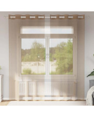 Rideaux en voile avec œillets 2 pcs marron clair | Mobilier & Déco