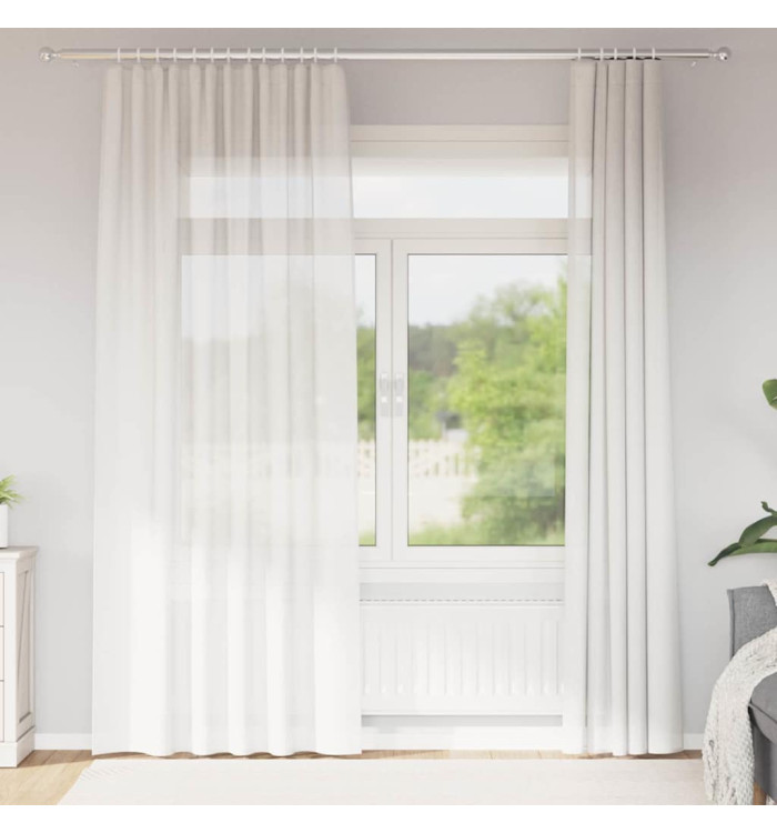 Rideaux en voile avec passe-tringles 2 pcs blanc | Mobilier & Déco