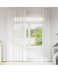 Rideaux en voile avec passe-tringles 2 pcs blanc | Mobilier & Déco