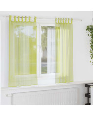 Rideaux en voile avec passants 2 pcs vert pomme | Mobilier & Déco