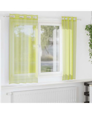 Rideaux en voile avec œillets 2 pcs vert pomme 140x140 cm | Mobilier & Déco