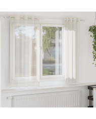 Rideaux en voile avec œillets 2 pcs crème 140x175 cm | Mobilier & Déco