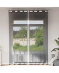Rideaux en voile avec œillets 2 pcs noir 140x300 cm | Mobilier & Déco