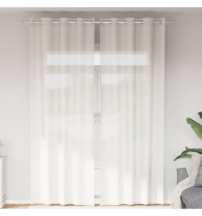 Rideaux en voile avec œillets 2 pcs blanc | Mobilier & Déco