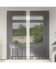 Rideaux en voile avec passe-tringle 2 pcs noir | Mobilier & Déco