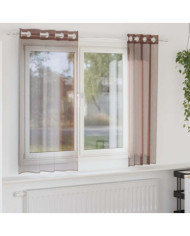 Rideaux en voile avec œillets 2 pcs marron 140x175 cm | Mobilier & Déco