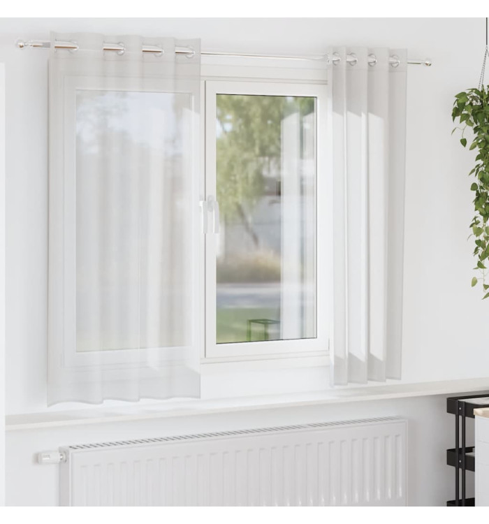 Rideaux en voile avec œillets 2 pcs blanc | Mobilier & Déco