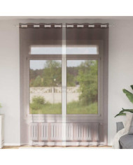 Rideaux en voile avec œillets 2 pcs marron 140x300 cm | Mobilier & Déco