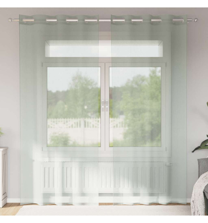 Rideaux en voile avec œillets 2 pcs gris clair 140x225 cm | Mobilier & Déco