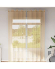 Rideaux en voile avec œillets 2 pcs sable | Mobilier & Déco