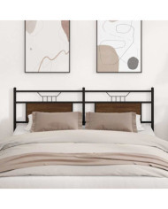 Tête de lit chêne marron 180 cm bois d'ingénierie et acier | Mobilier & Déco