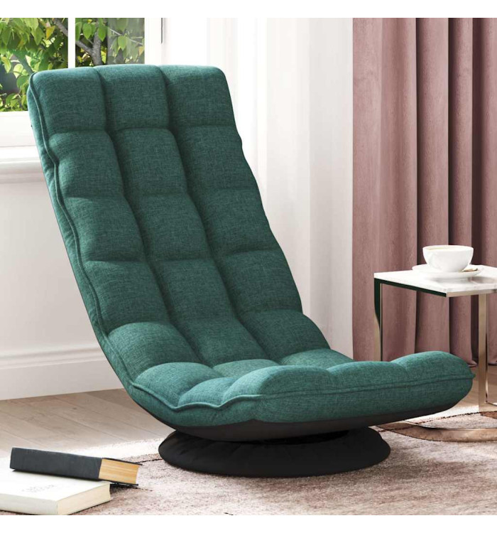 Fauteuil de sol pivotant vert foncé 70x51x79 cm tissu | Mobilier & Déco