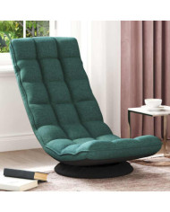 Fauteuil de sol pivotant vert foncé 70x51x79 cm tissu | Mobilier & Déco