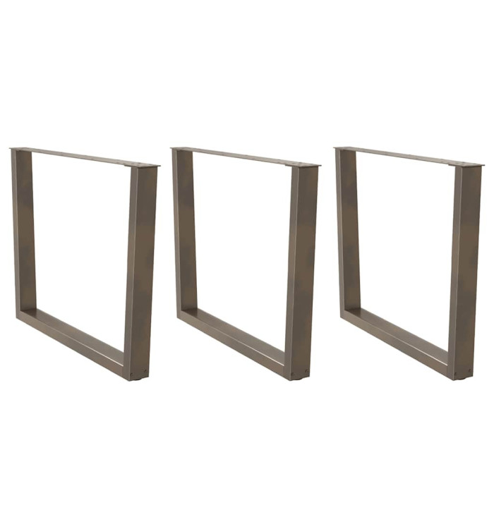 Pieds de table à manger en forme de V, 3 pièces, acier naturel, 100 x (72-73,3) cm | Mobilier & Déco