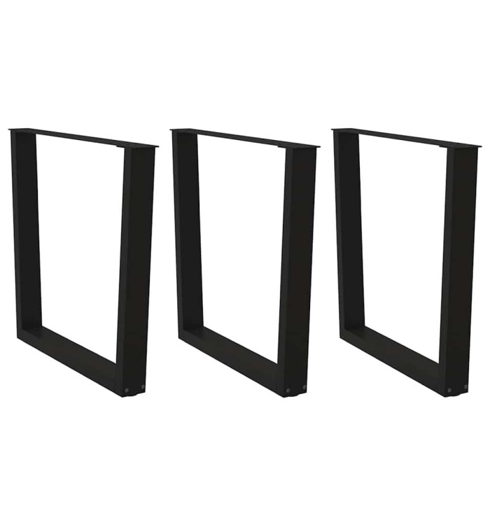 Pieds de table à manger en V 3 pièces Noir 90 x (72-73,3) cm Acier | Mobilier & Déco