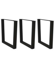 Pieds de table à manger en V 3 pièces Noir 90 x (72-73,3) cm Acier | Mobilier & Déco