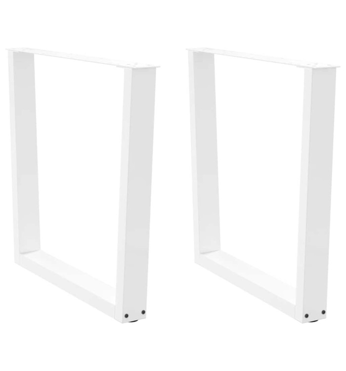 Pieds de table à manger en forme de V, 2 pièces, blanc, 80 x (72-73,3) cm, acier | Mobilier & Déco