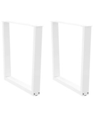 Pieds de table à manger en forme de V, 2 pièces, blanc, 80 x (72-73,3) cm, acier | Mobilier & Déco