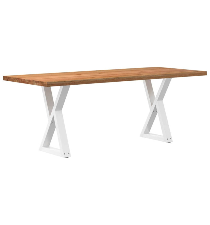 Table à manger marron clair bois de chêne massif rectangulaire | Mobilier & Déco