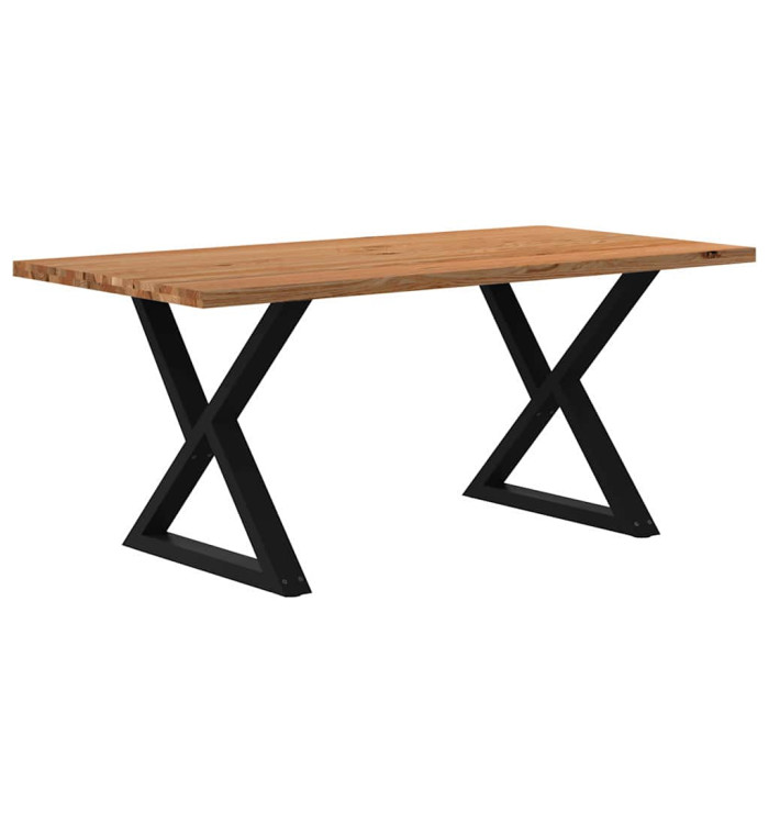 Table à manger marron clair bois de chêne massif rectangulaire | Mobilier & Déco