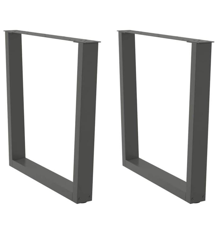 Pieds de table à manger en forme de V, 2 pièces, anthracite, 90 x (72-73,3) cm, acier | Mobilier & Déco