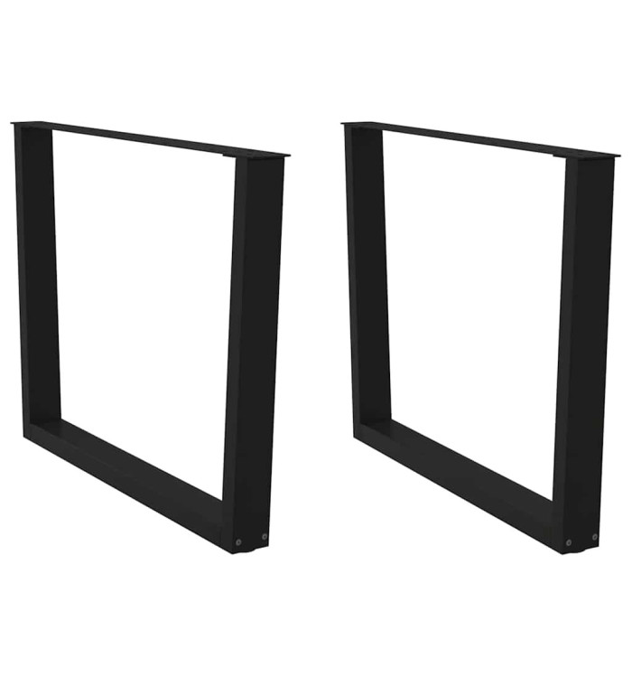 Pieds de table à manger en forme de V, 2 pièces, noir, 100 x (72-73,3) cm, acier | Mobilier & Déco