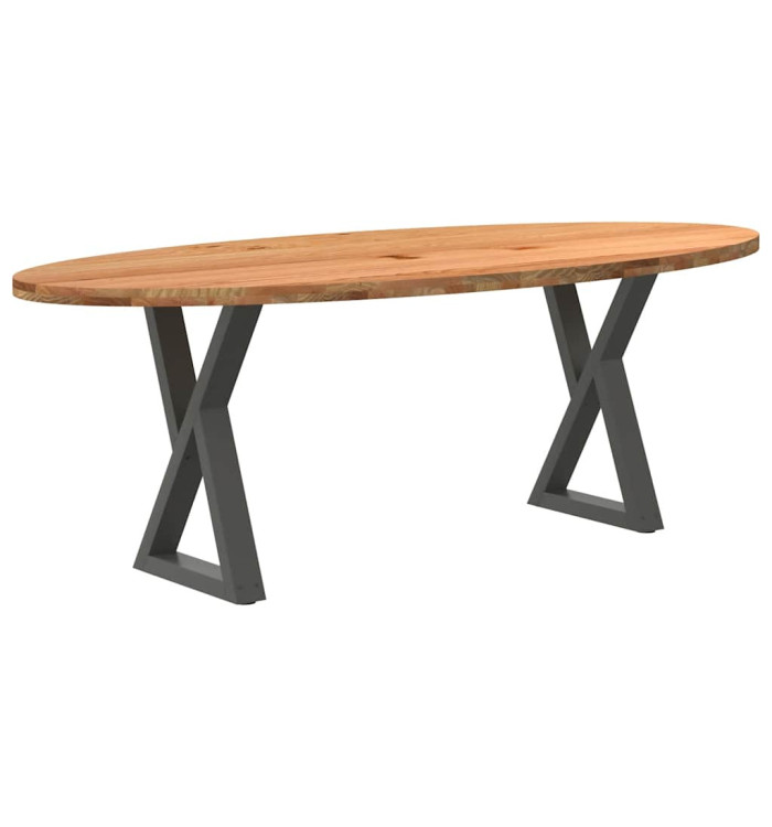 Table à manger 220x100x74 cm bois de chêne massif ovale | Mobilier & Déco