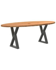 Table à manger 220x100x74 cm bois de chêne massif ovale | Mobilier & Déco
