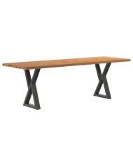 Table à manger avec bord vivant 240x80x74 cm bois massif chêne | Mobilier & Déco