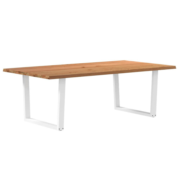 Table à manger avec bord naturel 220x120x74cm bois massif chêne | Mobilier & Déco