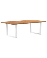 Table à manger avec bord naturel 220x120x74cm bois massif chêne | Mobilier & Déco