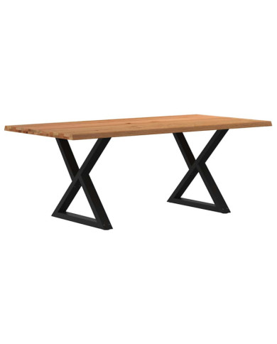 Table à manger avec bord vivant 200x100x74 cm bois massif chêne | Mobilier & Déco