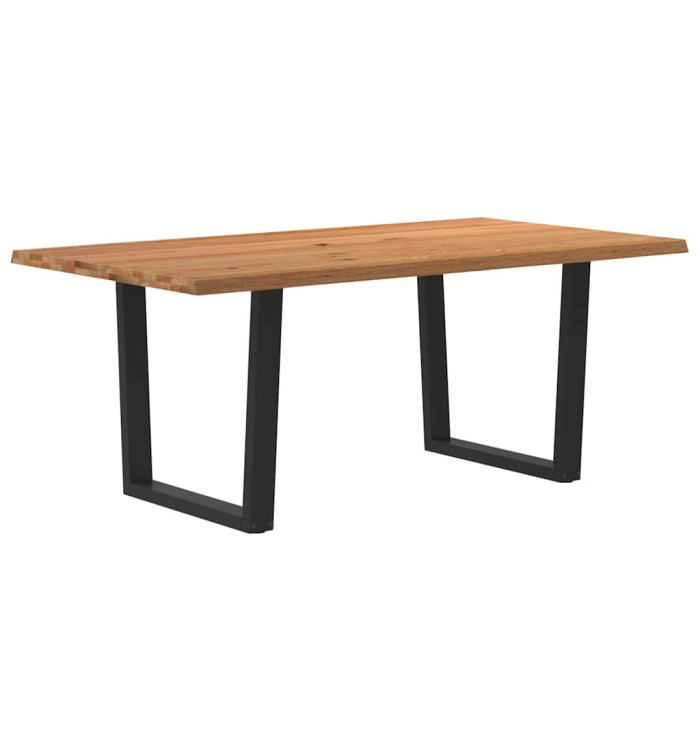 Table à manger avec bord naturel 180x100x74cm bois massif chêne | Mobilier & Déco