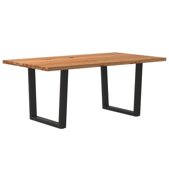 Table à manger avec bord naturel 180x100x74cm bois massif chêne | Mobilier & Déco