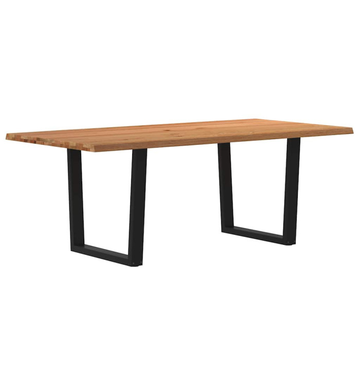 Table à manger avec bord naturel 200x100x74cm bois massif chêne | Mobilier & Déco