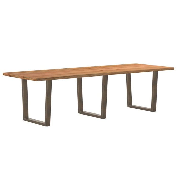Table à manger avec bord naturel 280x100x74cm bois massif chêne | Mobilier & Déco
