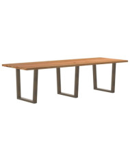 Table à manger avec bord naturel 280x100x74cm bois massif chêne | Mobilier & Déco