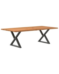 Table à manger avec bord naturel 240x120x74cm bois massif chêne | Mobilier & Déco